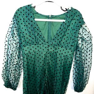 Green bodycon button up dress